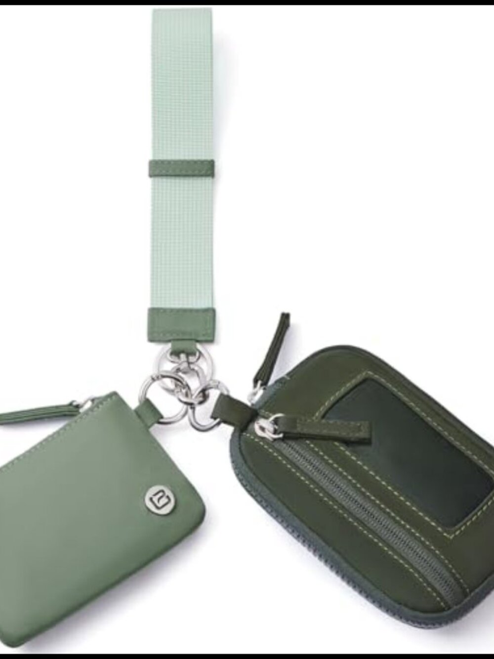 RFID Wristlet Wallet Dual Pouch Waterproof Nylon Keychain